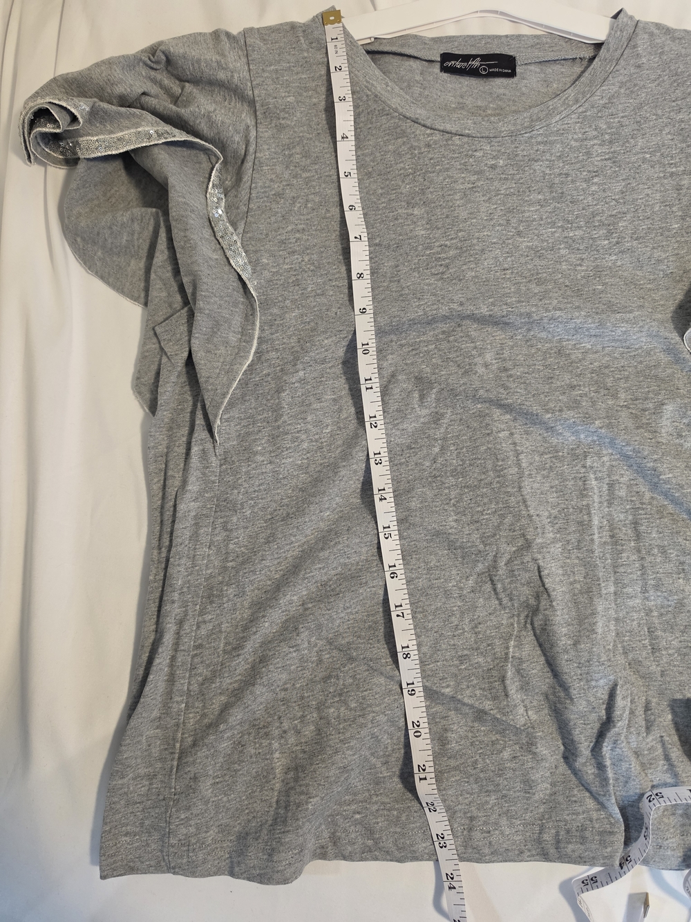 Ontwelfth Crew Neck Flutter Sleeve Top - Gray / Boutique - Picture 7 of 7